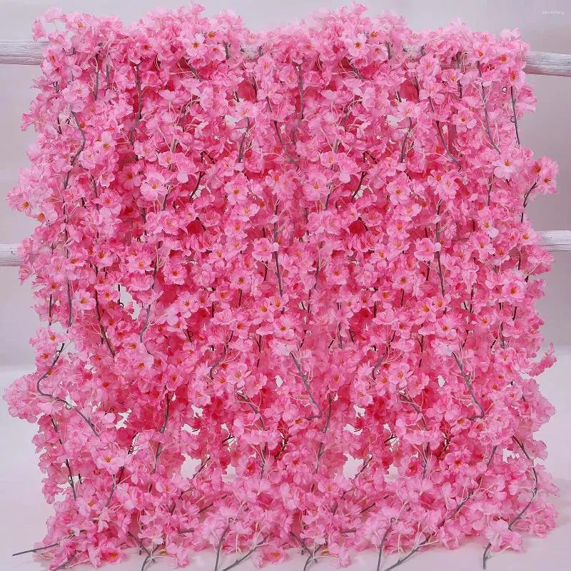 Dekorativa blommor 4st 47.2ft Vår Artificial Cherry Blossom Garland hängande vinstockar för hembröllopsbordfest kawaii dekor tillbehör