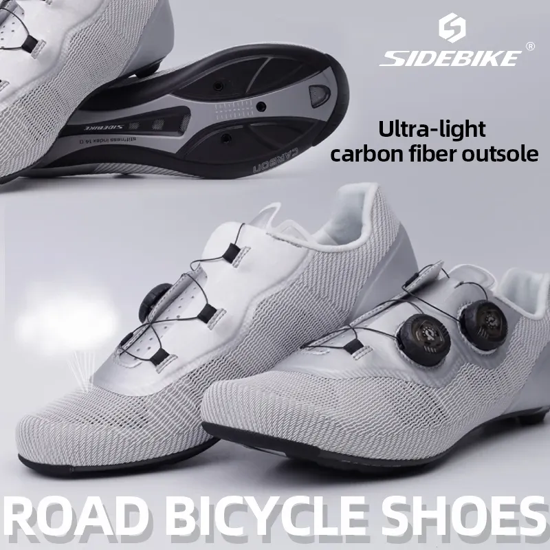 Fotwear Sidebike Sneaker per biciclette da strada traspirante per uomini Sneaker ciclistica per cicli per strada in carbonio