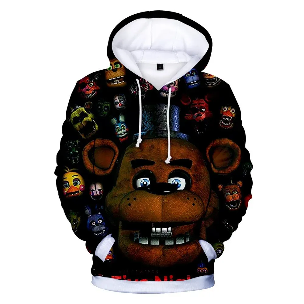 Camisas cinco noites no moletom FNAF 3D para meninos e meninas capuz escolar de alta qualidade crianças fnaf capuzes outono de inverno roupas de inverno