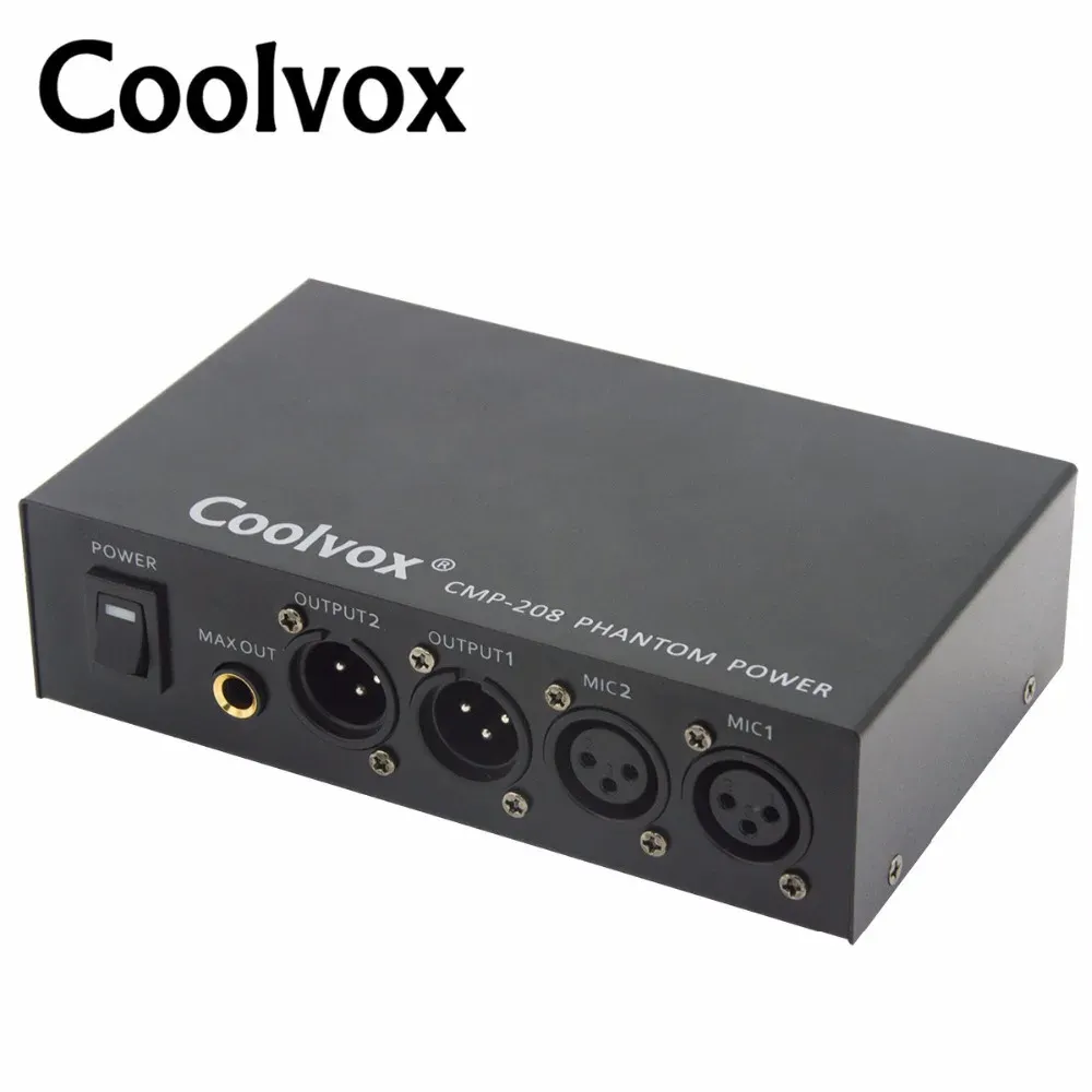 Tripods Cooox Professional Dc 48v Dual Mixed Ouput Phantom Power Supply for Condenser Microphones Music Recording Equipment 100v250v