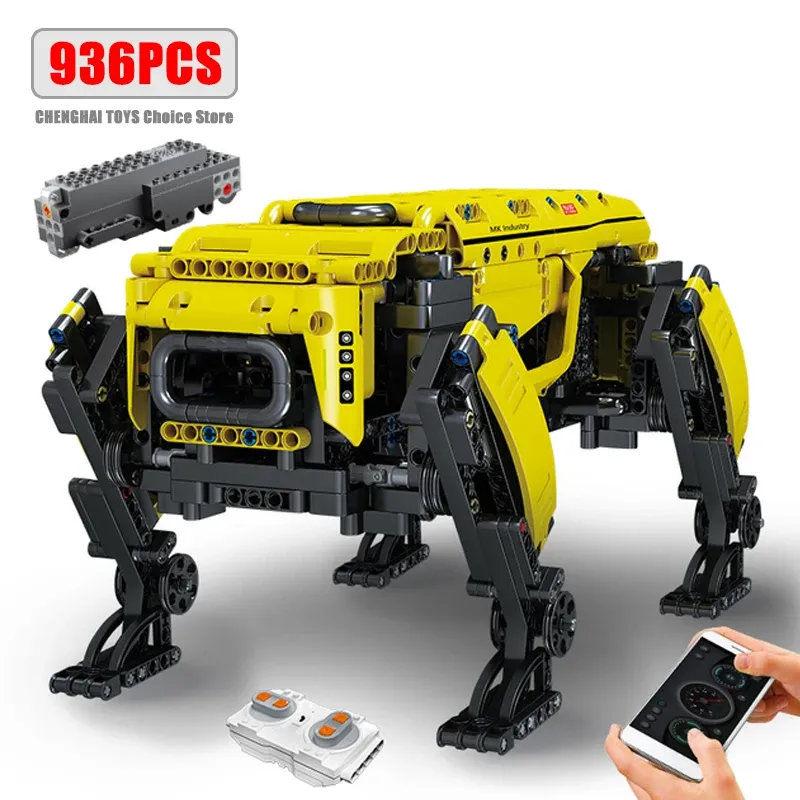 Blockiert technischer Roboter Spielzeug Der RC Motorisierte Boston Dynamics Big Dog Model Alphadog Building Blocks Ziegelspielzeug für Kinder Weihnachtsgeschenke