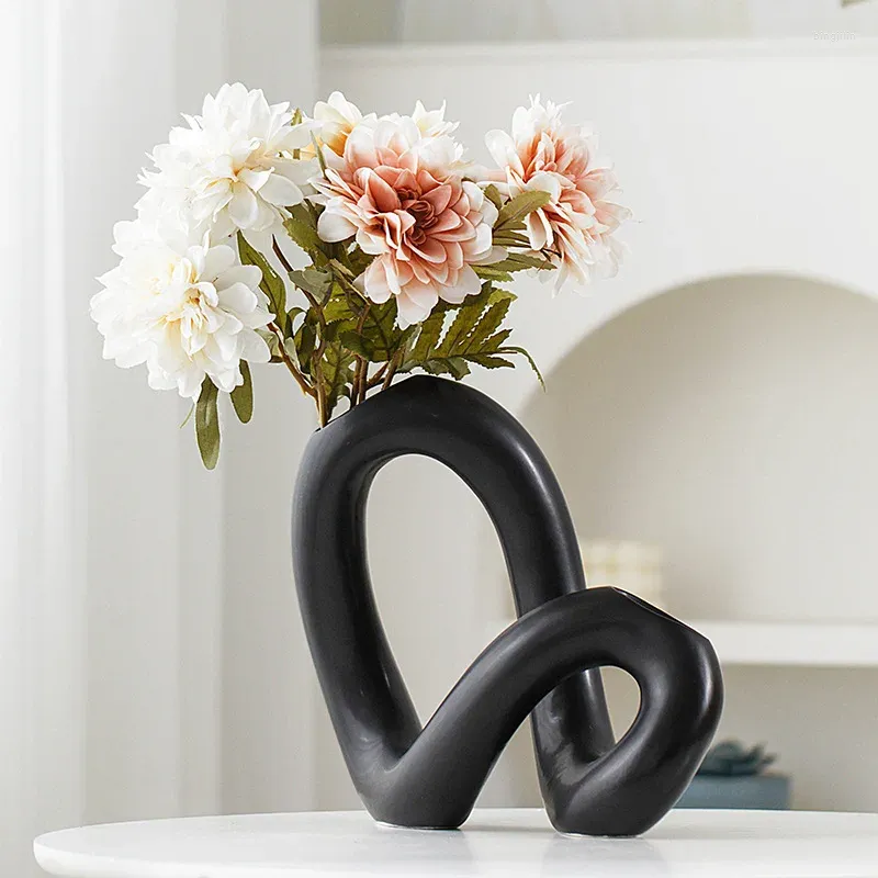 Vaser keramisk vas geometrisk abstrakt hantverk rör blomma arrangemang tillbehör terrarium hem dekoration