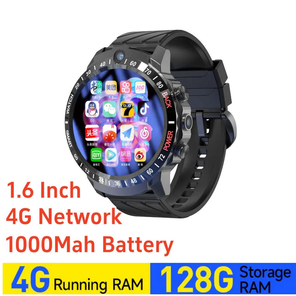 2024 NYTT 4G SIM -kort Smartwatch 128G ROM 1000MAH Batteri IP67 Vattentät GPS WiFi Tracking Health Monitoring Smart Wrist Watch