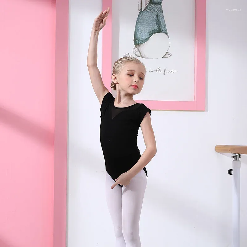 Stage Wear 5 cores para crianças Ballerina Ballet Dress Leotards Ginástica Bodysuits Tutu Girls Dance Vestres Dancing