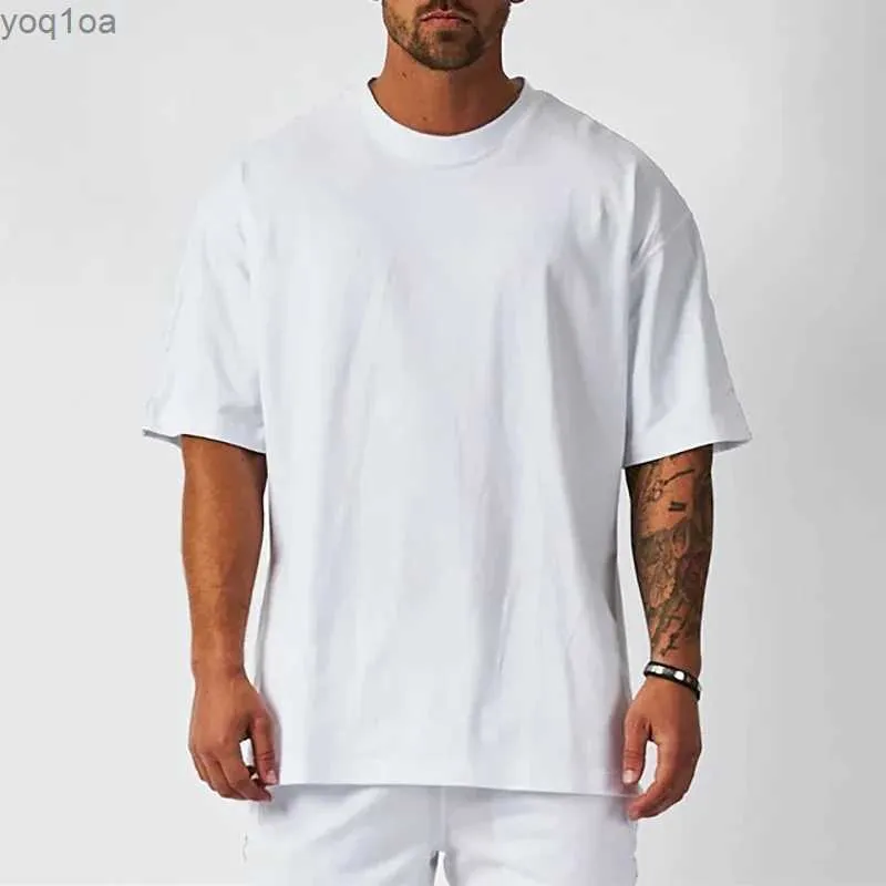 Men's T-Shirts High-quality Mens T-Shirt 100% Cotton T Shirt Men Women Solid Color Basic Casual Clothing Big Size Short Sleeve Black White TopL2404