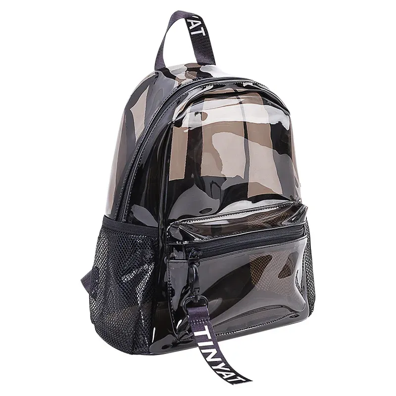 Bolsas de moda Clear Pvc Women Mochila nueva tendencia mochila transparente sólida Kawaii Travel School Bag for Girls Child Mochila