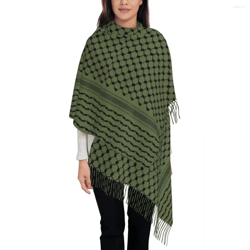 Scarves Arabic Folk Kufiya Hatta Traditional Keffiyeh Pattern Shawl Wraps For Ladies Warm Long Soft Scarf Pashminas