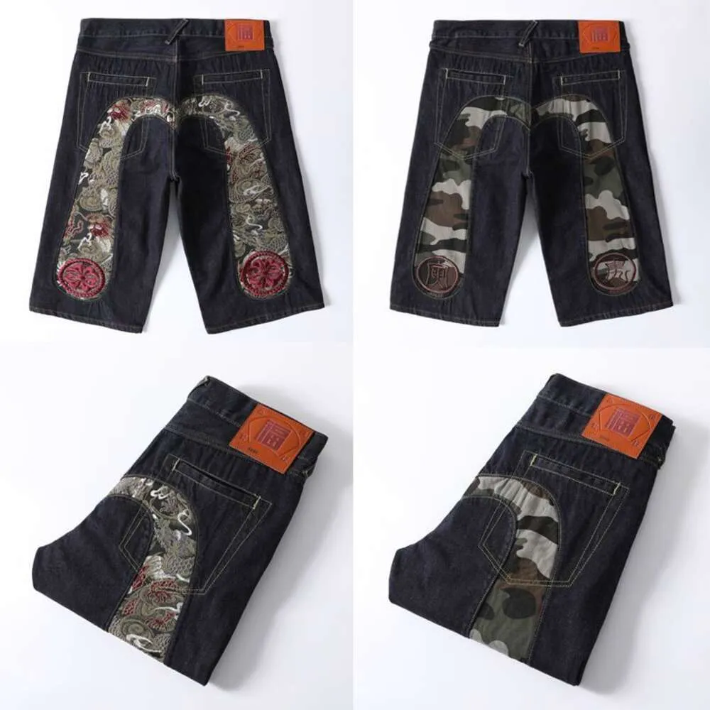 Hu yin fu shen wu fen Kurzmännchen Sommer mittlere Hosen gedruckt gestickt, personalisiert Big M Jacquard Loose Thin Jeans 341190