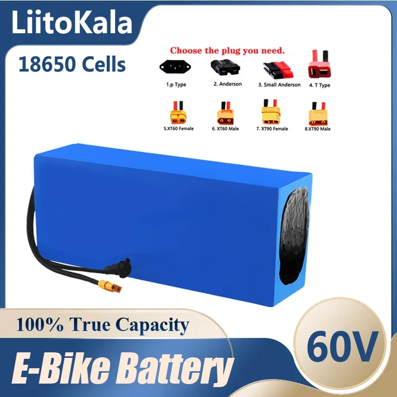 Shavers Liitokala 60v Ebike Battery 60v 20ah 25ah 30ah 15ah 40ah 18650 Battery Pack Bike Conversion Kit Bafang High Power Protection