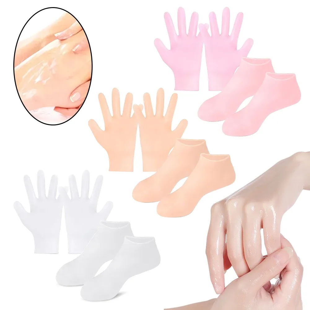 Ferramenta Silicone esfoliando meias de máscara de spa de mão anti -slip spa Handding luvas de descascamento impede a secura pés/ferramentas de cuidados com a mão