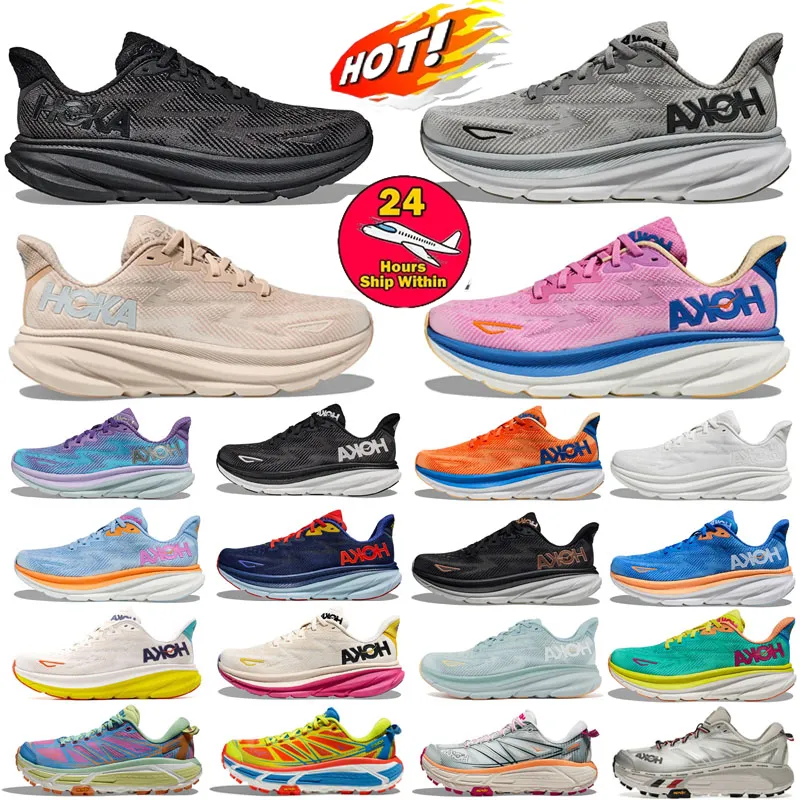 HOKAITIES One Clifton 9 Buty do biegania kobiety Darmowe Pepople Sneakers Bondi 8 Cliftons Czarna biała brzoskwini Whip Harbor Cloud Carbon X2 Men Treners