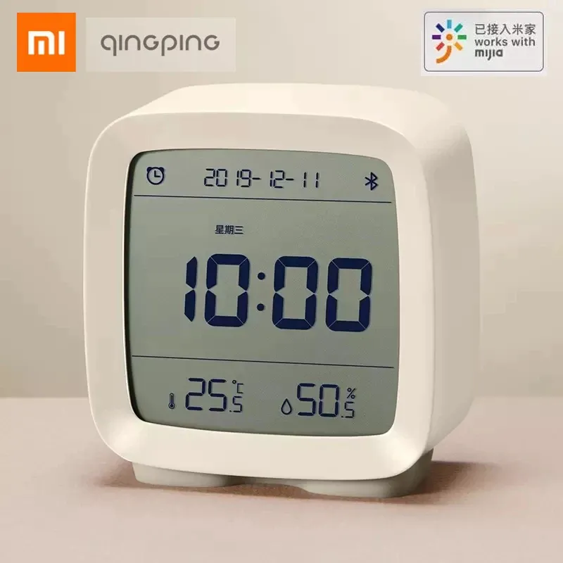 Klockor Xiaomi Cleargrass Bluetooth Alarmklocka Temperatur Fuktighet Display LCD -skärm Justerbar nattljus med Mijia App Smart Home