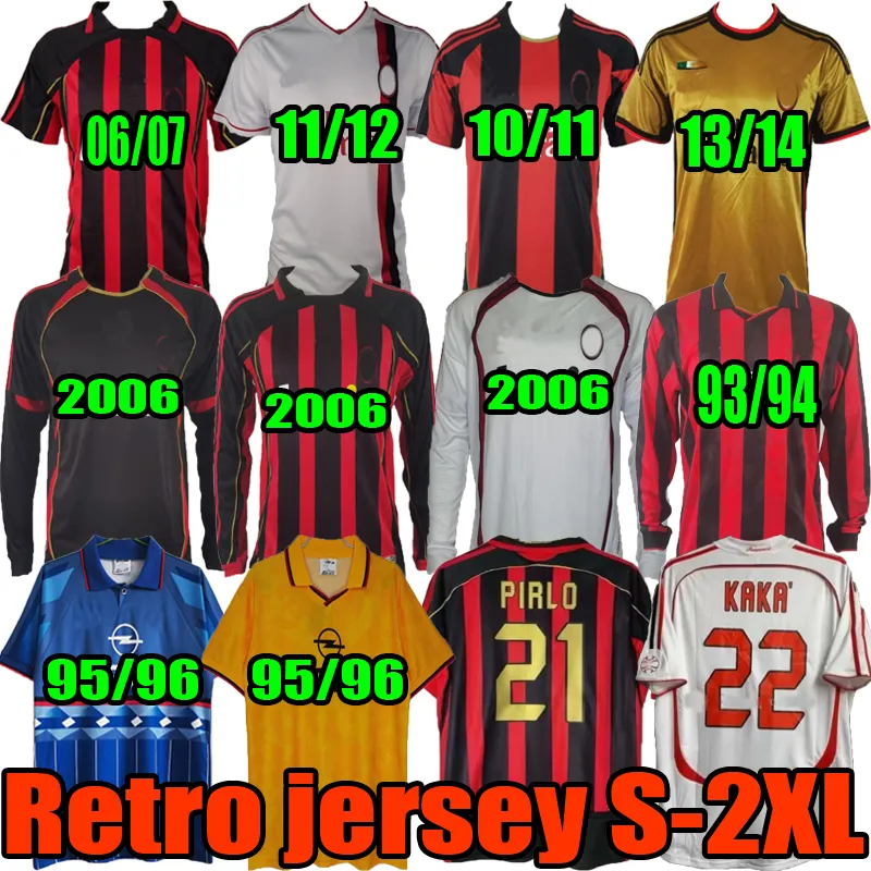 1963 uomini top ac kaka retro soccer maglie 1988 89 90 91 92 93 95 96 98 99 02 03 03 04 05 06 07 09 10 11 12 13 14 Milan Ibrahimovic Weah Maldini Football Shirts 2006 Pirlo Baggio 2006 Pillo Baggio