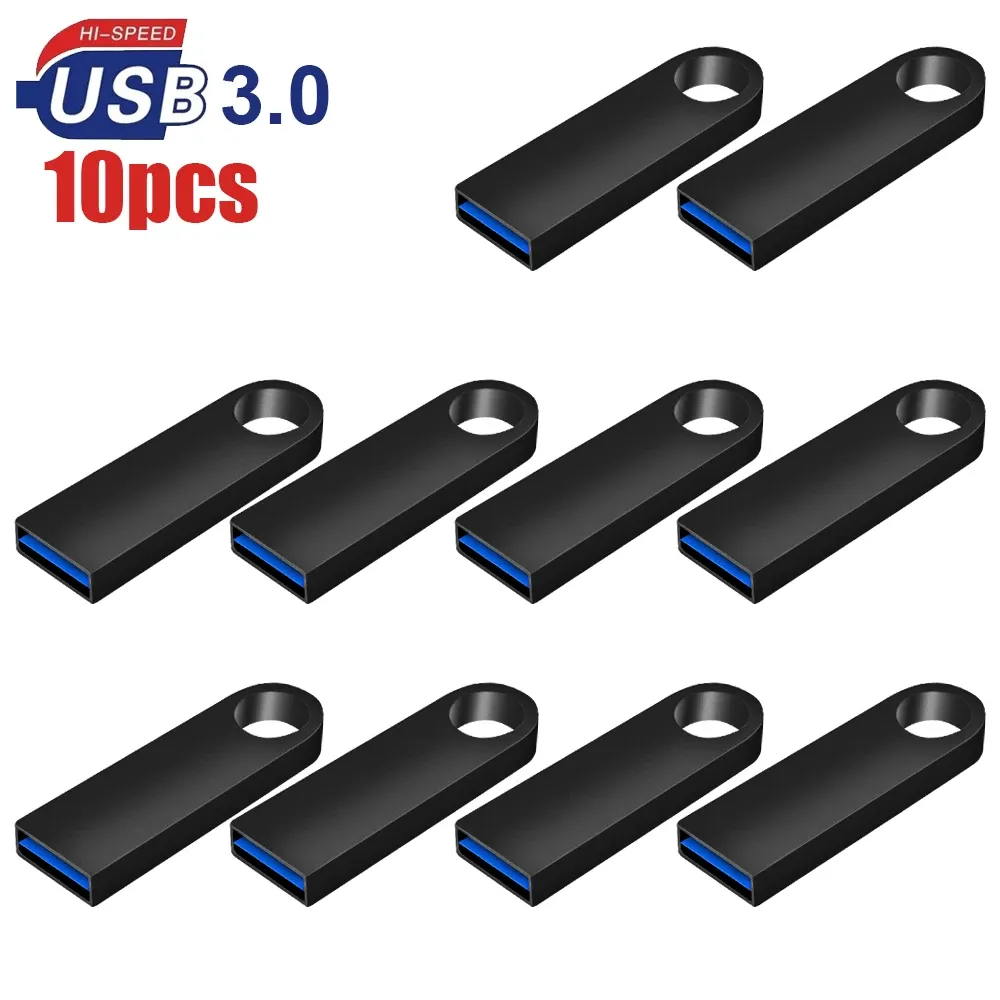 Drives 10pcs/partia za darmo Niestandardowe logo USB 3.0 Flash Pen Drive 16 GB 32GB 64GB 128 GB Pendrive 64 GB Pamięć Stick Reail Pojemność U Dysk USB