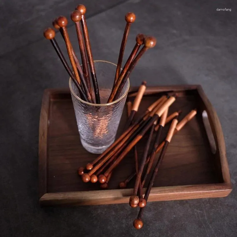Coffee Scoops 1pc Style de style japonais Thé lait miel Honey Stick Stick Creative Log Fileing Long Handle Spoon