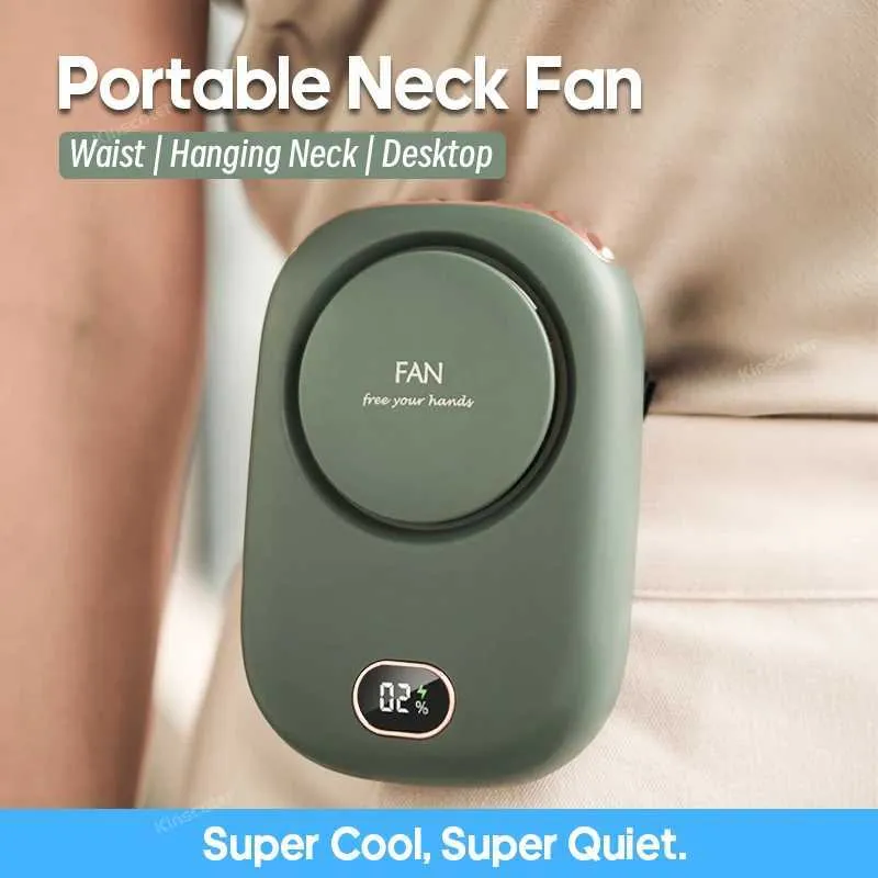 Andra apparater 2000mah Portable Mini Pendant Neck fläkt Strömförsörjningsventilation Fläkt utan blad Neck fläkt Luftkylare USB -laddning Electric Fan J240423