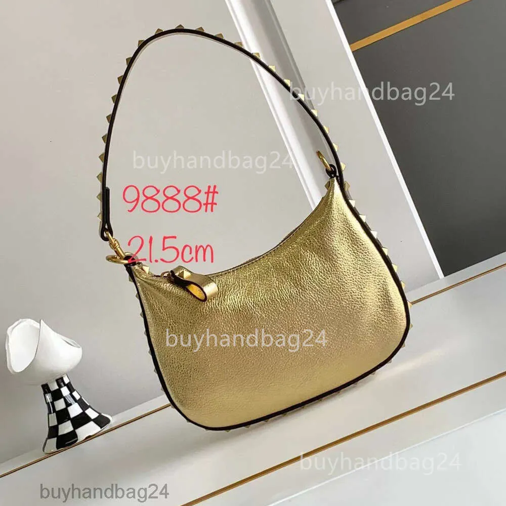 Mönster sommar 2024 Designer Bag Valens VSLings Event Bags Stud Hobo Vlogoo Ny V-knapp underarm Crossbody handväska axel blixtlås litchi 4kh5