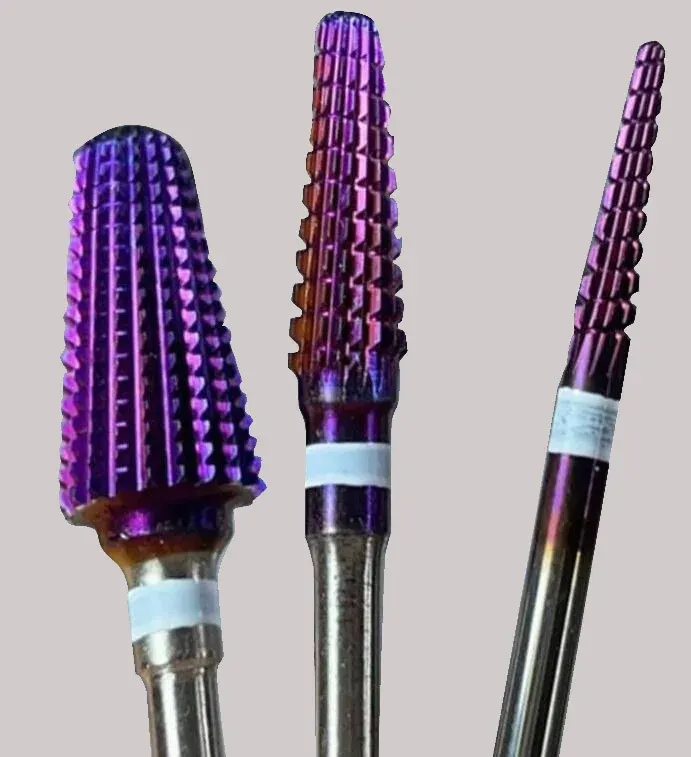 بت ساخنة! Purple Pro Pro Carbide Carbide Drill Drill Bits Nail Art Art Electric Files Files Fail Art Tools Cut and Polish Bottom Nail