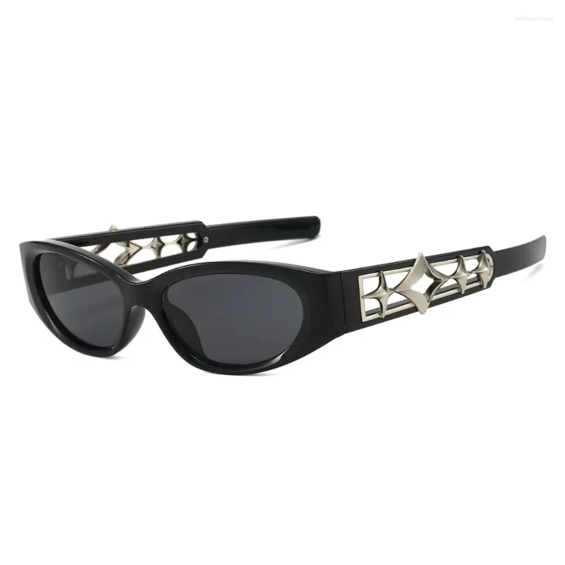 Sunglasses 2024 Four Cornered Star Fashion Small Frame Cat Eye Sun Glasses Punk Designer Shades UV400