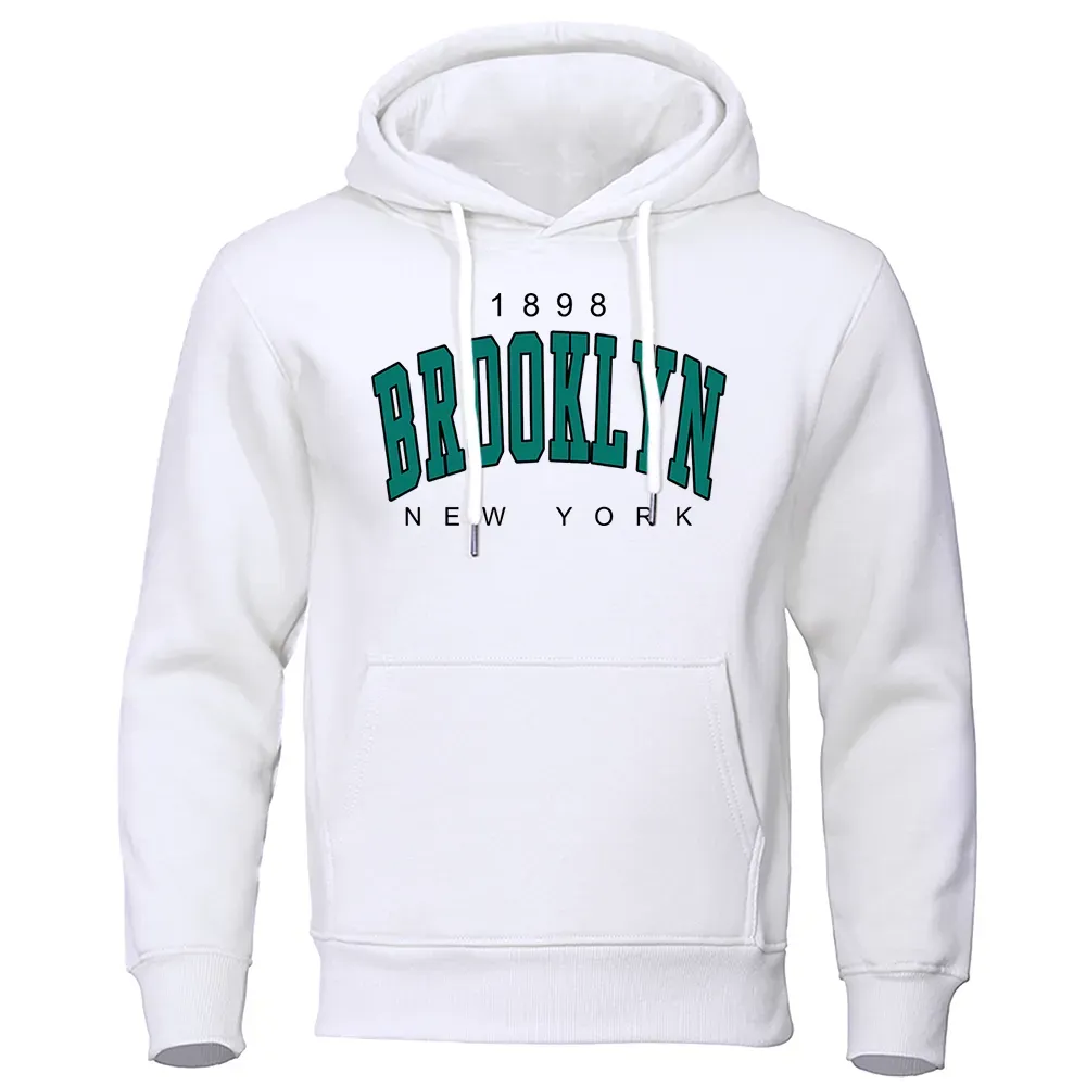 Polos 1898 Brooklyn New York Tryckt Mens Hoody Creativity Crewneck Klädmode överdimensionerad sweatshirt Fashio Crewneck Hoodie Man