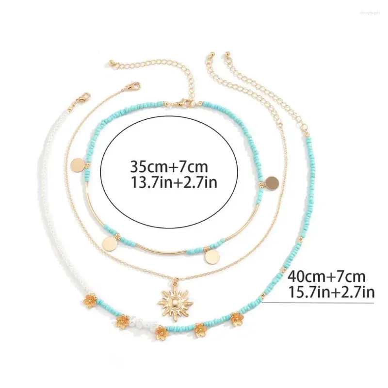 Подвесные ожерелья 3 ПК/набор Сказочное ожерелье высокого класса ретро-декоративная растянутая цепь шеи