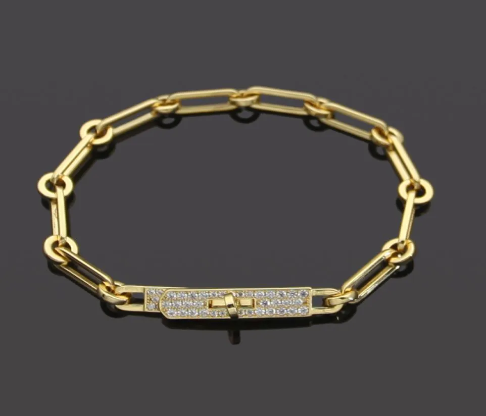 Luksusowy projektant biżuterii Kobiety bransoletki cienkie łańcuchy złote srebro z diamentem H para bransoletka Naszyjnik Moda retro ins Star Sty6820760