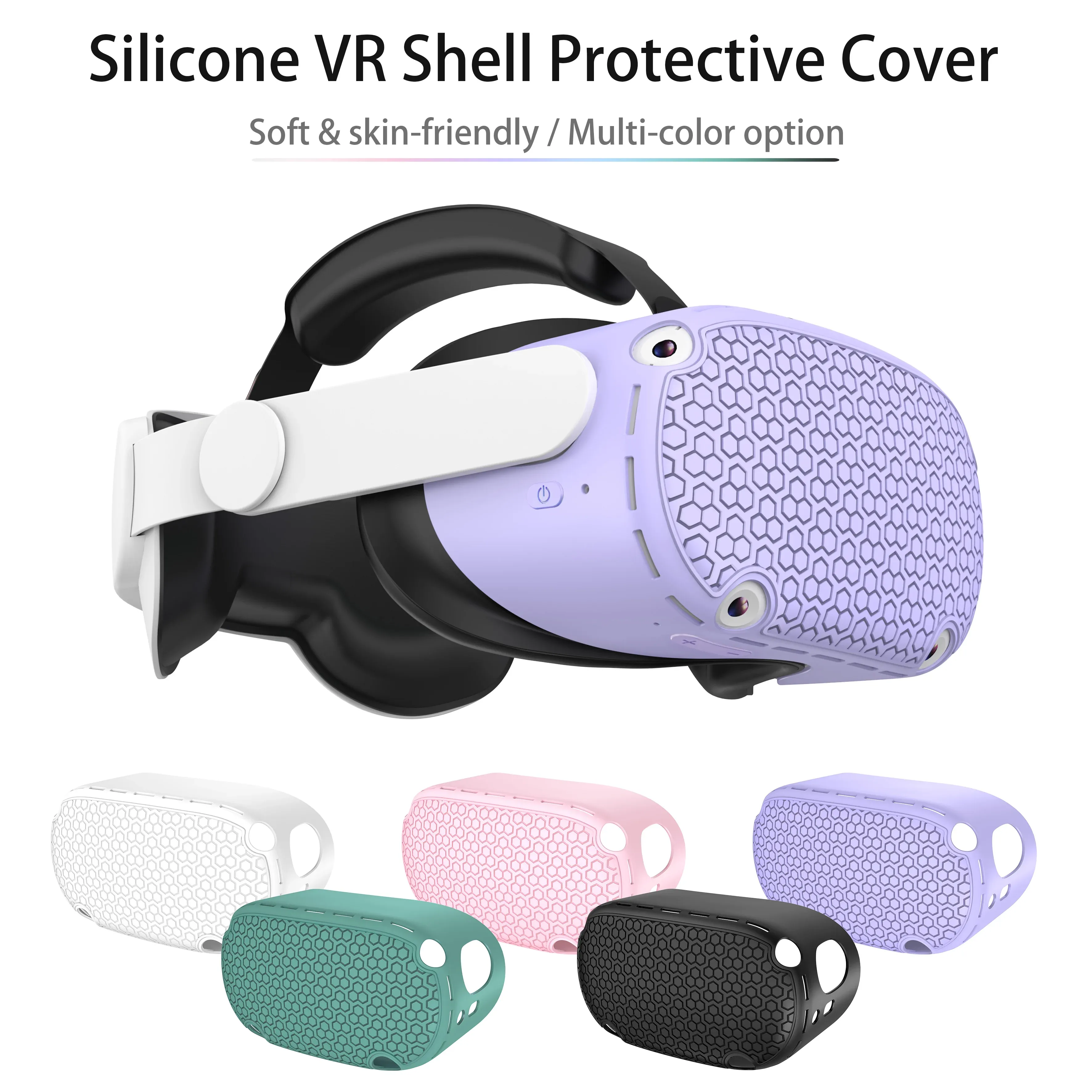 Lunettes Couvercle de protection en silicone pour Oculus Quest 2 VR Casque de cascrat Protection de protection Lunettes Skin pour Oculus Quest 2 Accessoires