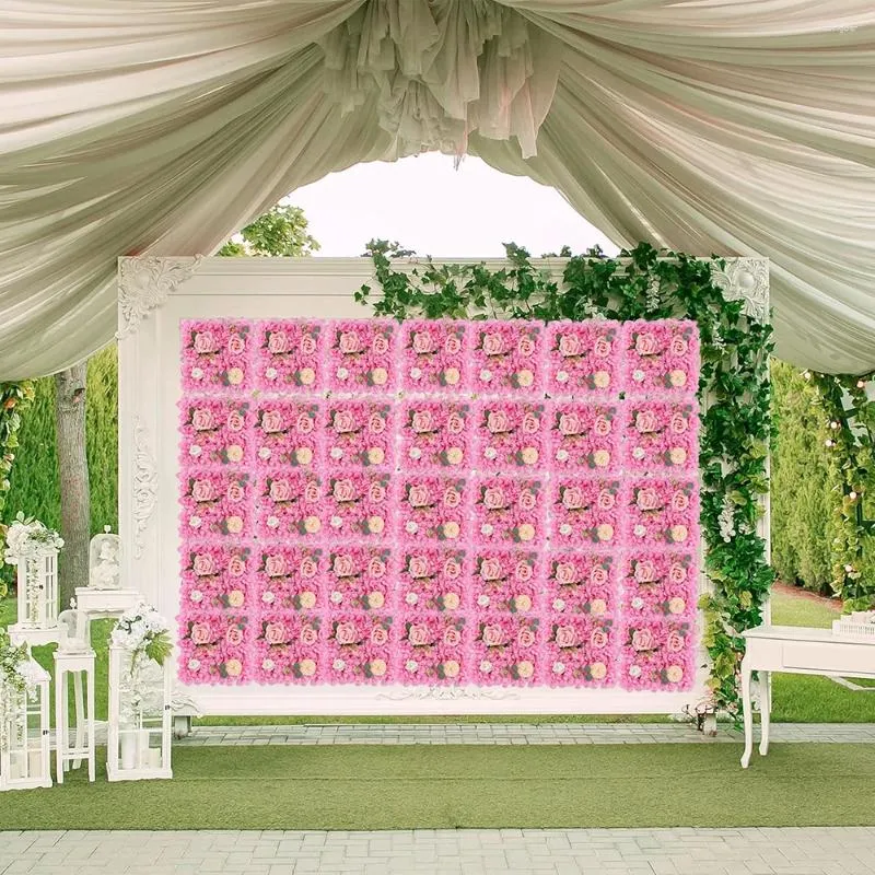 Dekorativa blommor konstgjorda rosväggpaneler med hortensia rum baby shower bakgrund familjefest utomhus bröllop dekoration