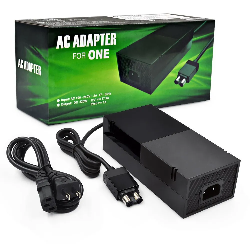 Chargeur d'adaptateur AC de remplacement pour Xbox One 12V 17.9A Adaptateur Alimentation Brique avec cordon d'alimentation Construit dans un ventilateur silencieux avec paquet de boîte