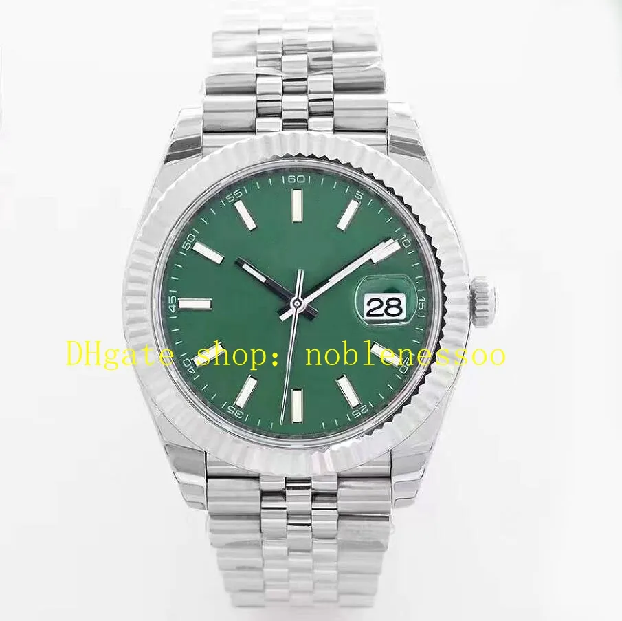 10 Стиль Автоматические часы для мужчин 41 мм 126334 Зеленый циферблат. Файца с плотной панелью серым цветом из нержавеющей стали из нержавеющей стали юбилея BP Фабрики механические часы BPF. Начатки.