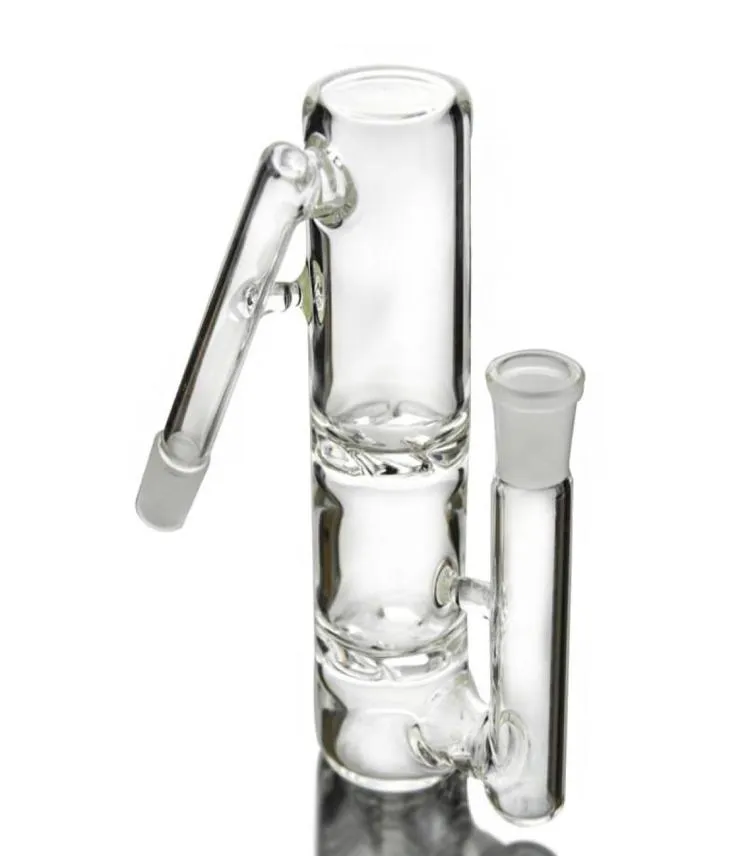 Двойная циклоновая стеклянная ловца пепла турбины DIS Perc Smoking Bong Accessories Clear Ashcatcher 45 градусов 14 мм 18 мм соединения ASHP801 ASH8500938