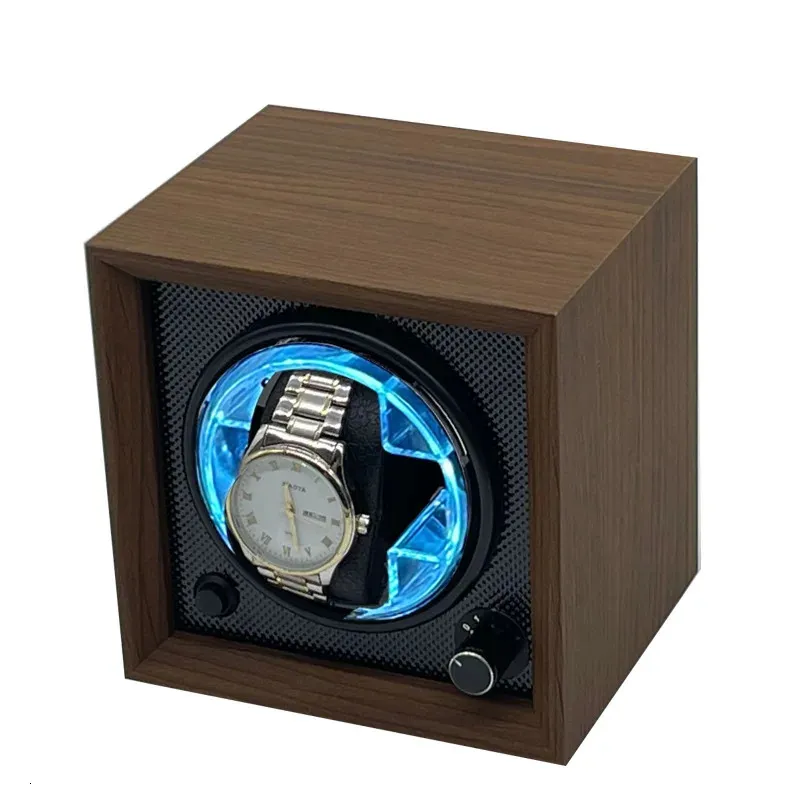 Watch Winder For Automatic Watches Single Slots Storage Box Mechanical Watches Dustproof Antimagnetic Adjustment Mabuchi Motor 240408