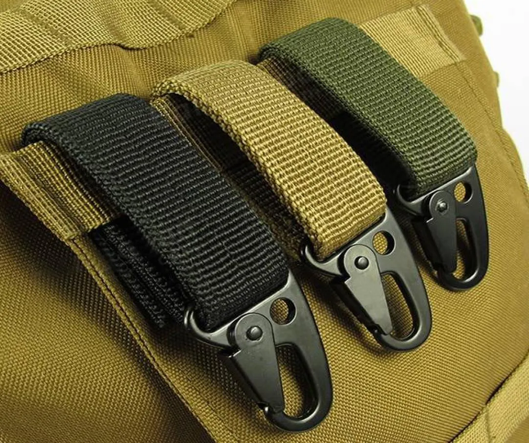 Carabiner -Gurtband Nylon Molle Belting Key Ring Outdoor -Werkzeug Schwarze Khaki Armee Green A2838110257