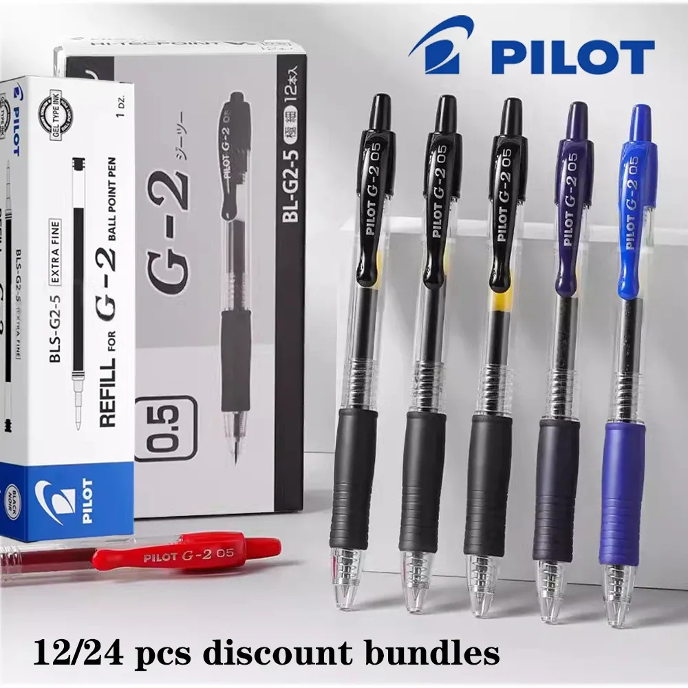 Stylos 12 / 24pcs de stylo de gel de gel pilote authentique blg2 Écriture à encre sèche rapide en douceur 0,38 / 0,5 / 0,7 / 1,0 mm Remplaçable Remplaçable Japon stationnaire