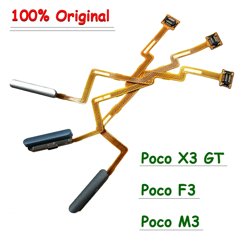 Kable 100% Oryginalne Menu przycisku głównego Power Wracaj Klucz Odcisk Palcówki Identyfikator Dotknij Identyfikator ID Flex Kabel dla Xiaomi POCO X3 GT F3 M3