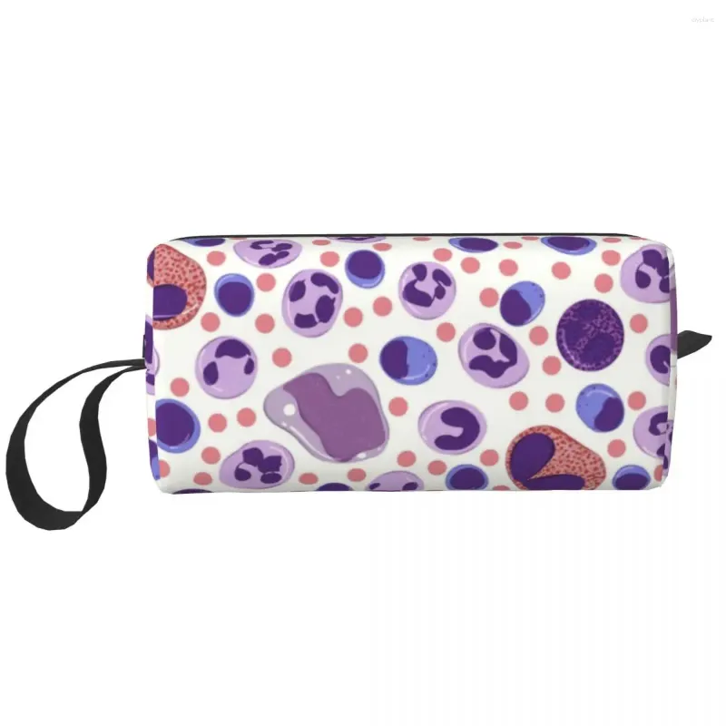 Bolsas de cosméticos Science Chemistry Cell WBC Travel Bag para Biologia Maquiagem Laboratório Organizador de Lady Storage DOPP Kit