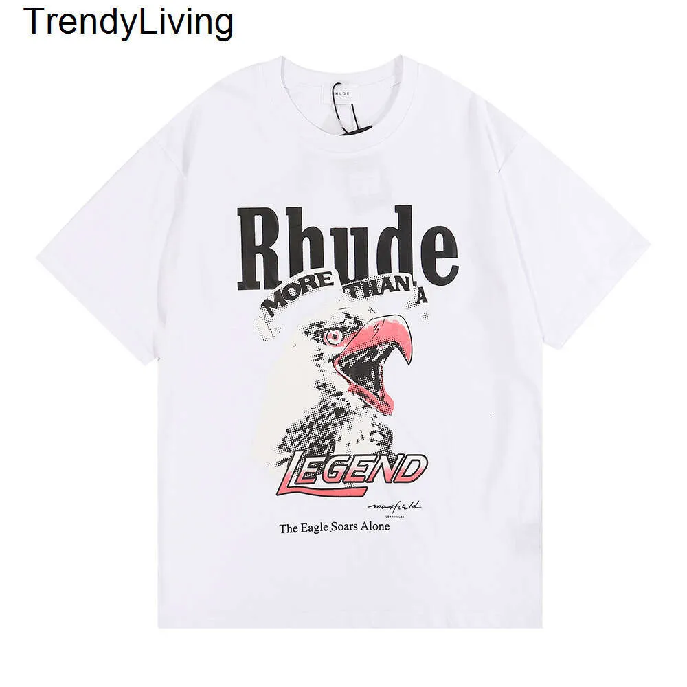 Nouveau créateur de rhudes t-shirts imprimé 24ss hommes femmes rond cou rond manche tshirt décontracté de mode lâche de mode