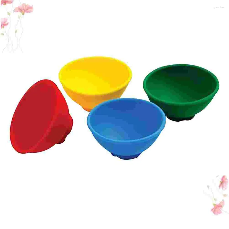 Ensembles de vaisselle 4 PCS Grade Child Silicone Ustensile REST DIPPUT BOLLS DROP RÉSISTANCE ENFANTS