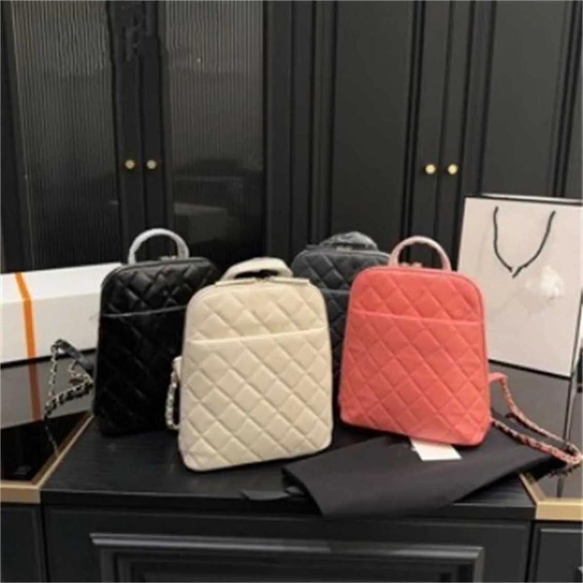 Sac fourre-tout haute définition Xiaoxiangfeng Beike Diamond Damiered Chain Bar Mini Crossbody Backpack voyage à la mode et minimaliste