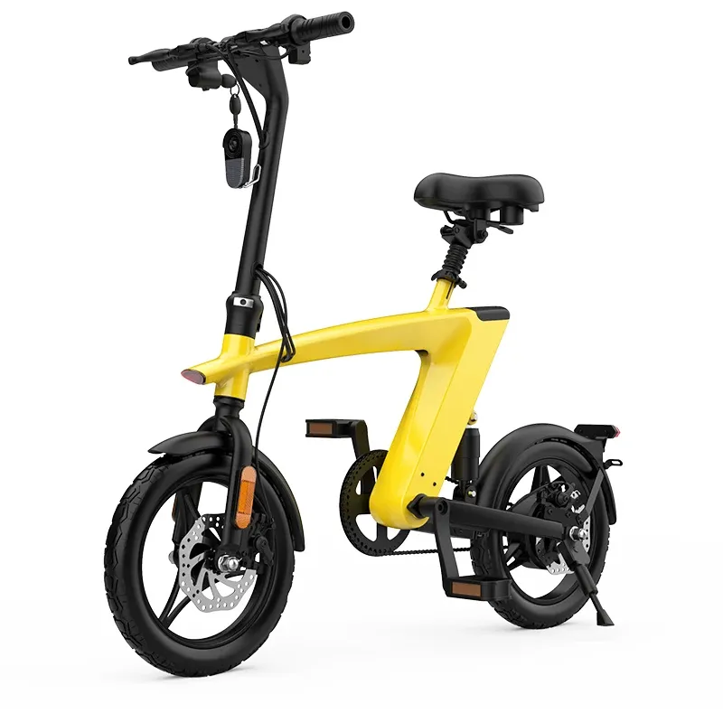 Bisiklet H1 Katlanır Elektrikli Bisiklet 36V10AH Maks Hız 25km/s 70km Aralık 14 "Lastik küçük elektrikli bisiklet banliyö şehir ebike yetişkinler için