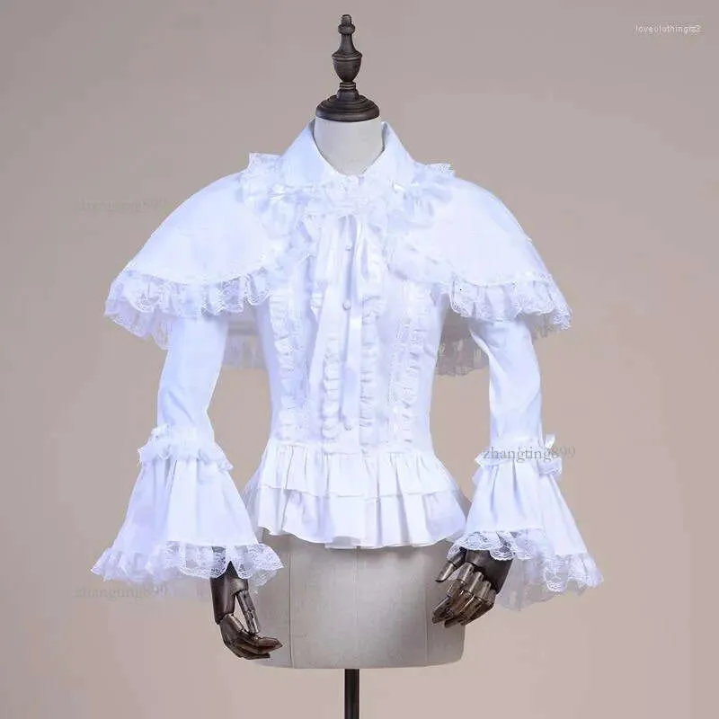 Womens Blouses Spring Women White Shirt Vintage Victorian Ruffled