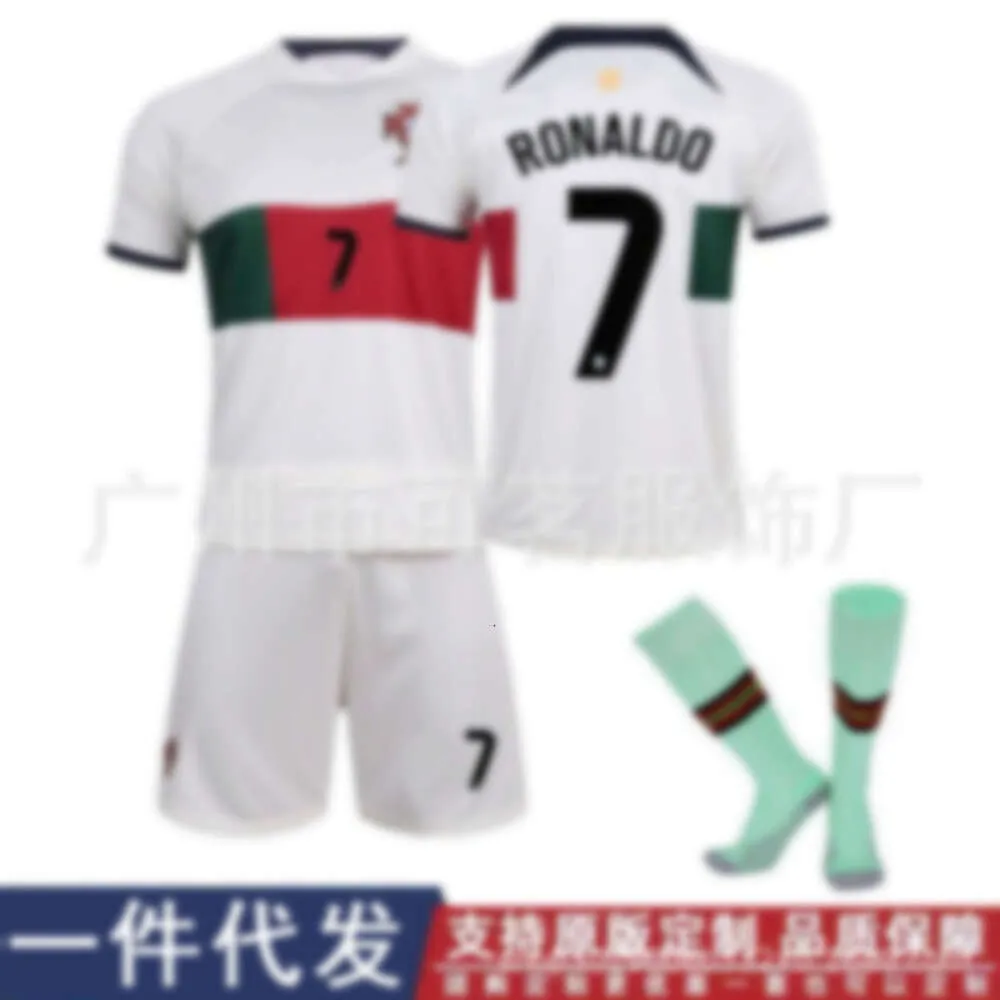 Soccer Portugal Home Away Jersey Set 7 C Ronaldo Adult Print Numéro de chaussette