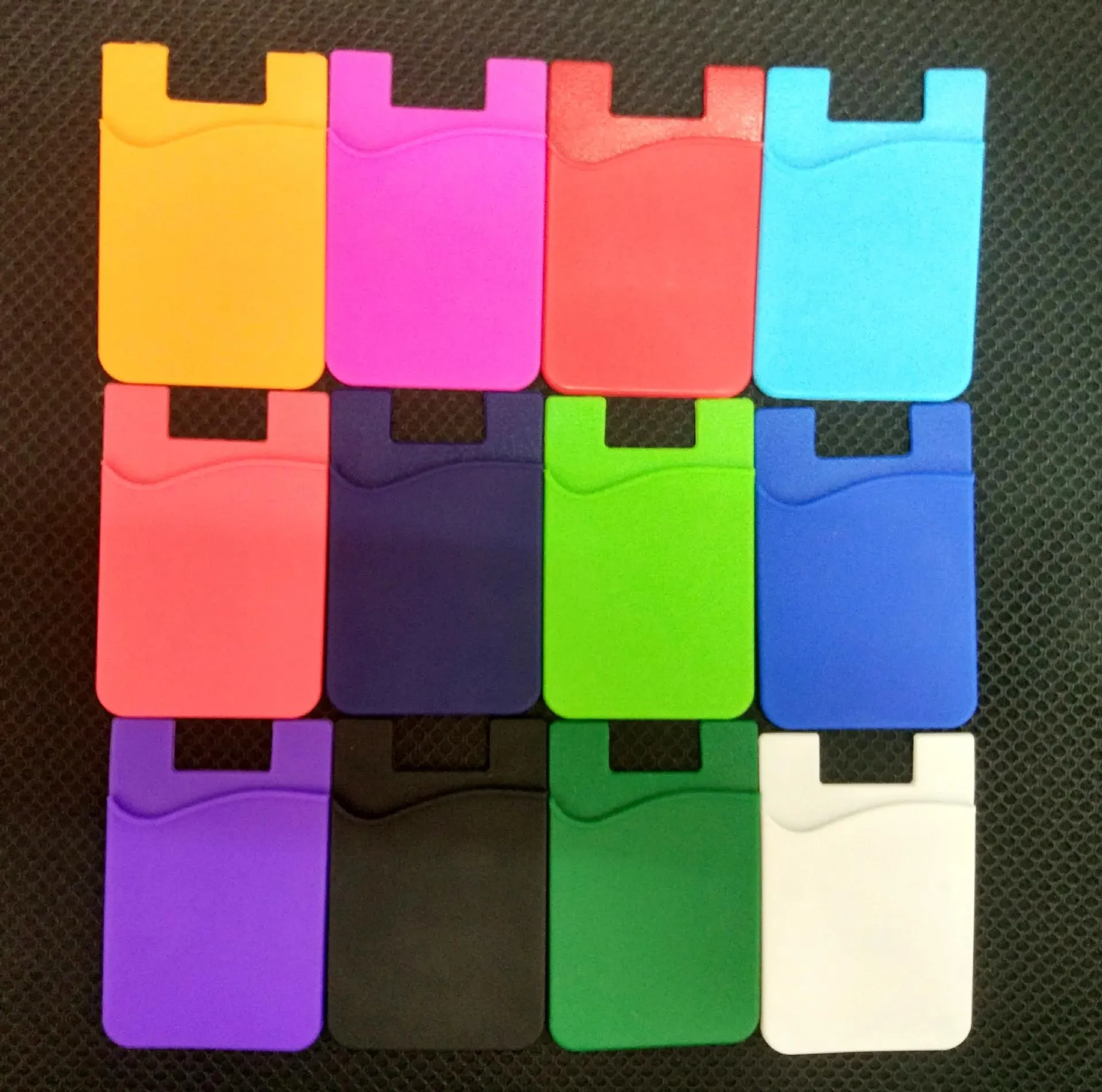 Telefono appiccicoso Portafoglio Sticky Silicone auto adesiva Coperchi tascabili per carta di credito colorato Portafoglio Smart Silicone Telefono 3M Sticky LL