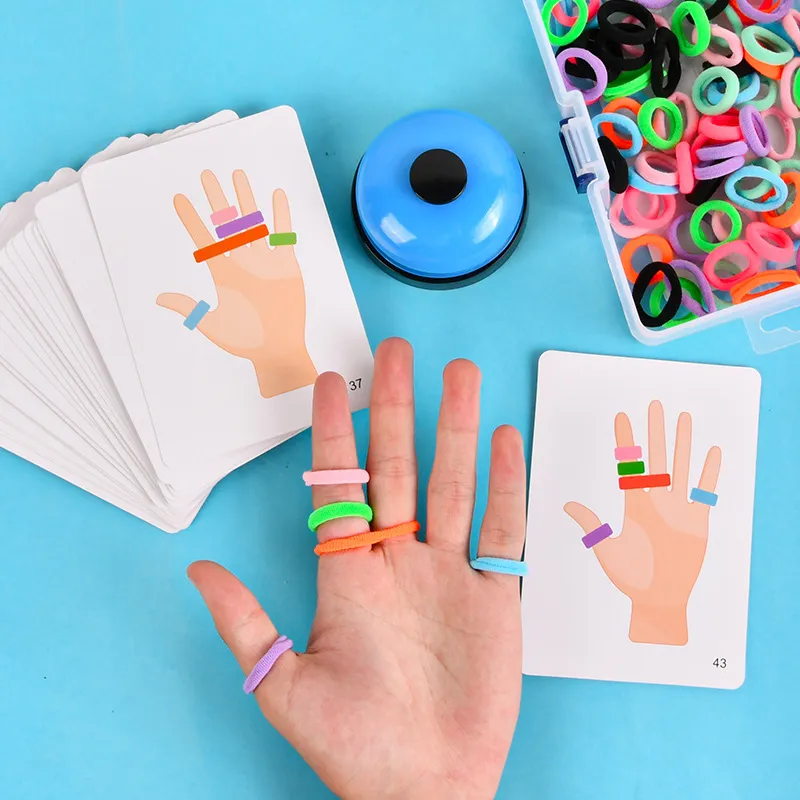 Ring Ferrule Game Buntes elastisches Seil Interaktives Spiel Spielzeug Montessori Bildungsspielzeug für Kinder