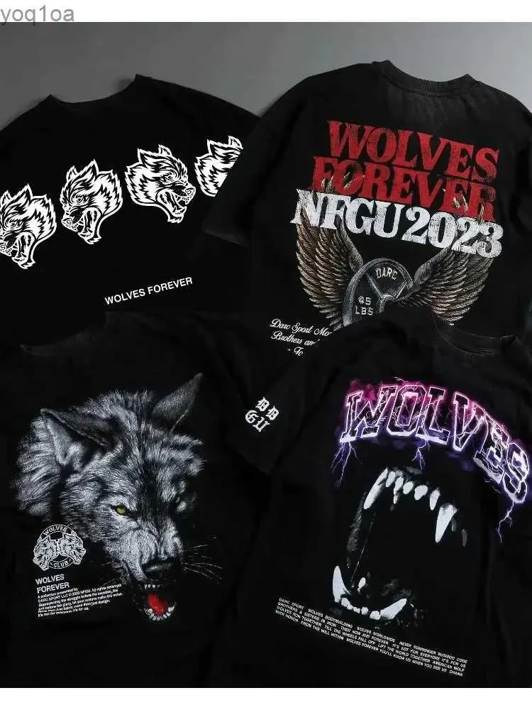 Herr t-shirts darc wolf sport t-shirt överdimensionerad tryck t-shirt träning gym fitness mens kort ärm avslappnade kvinnor tees darc vargar t shirtsl2404