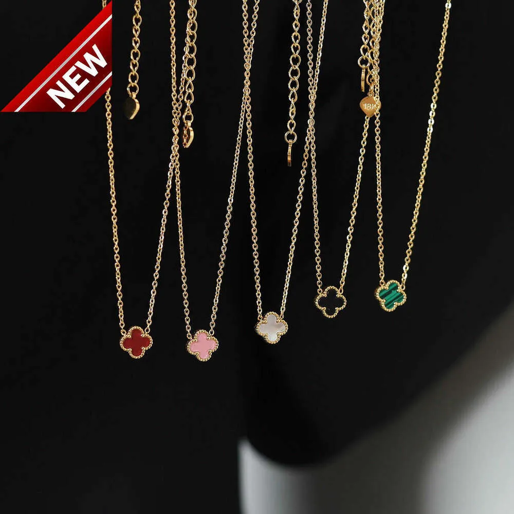 Van Clover Necklace Designer a quattro foglie Clover ciondolo Sicilian Luce Luxuria a pendente a doppia squadra a doppia squadra Gold Gold Small Simple Simple Lucky Collar Chain Femmina femmina