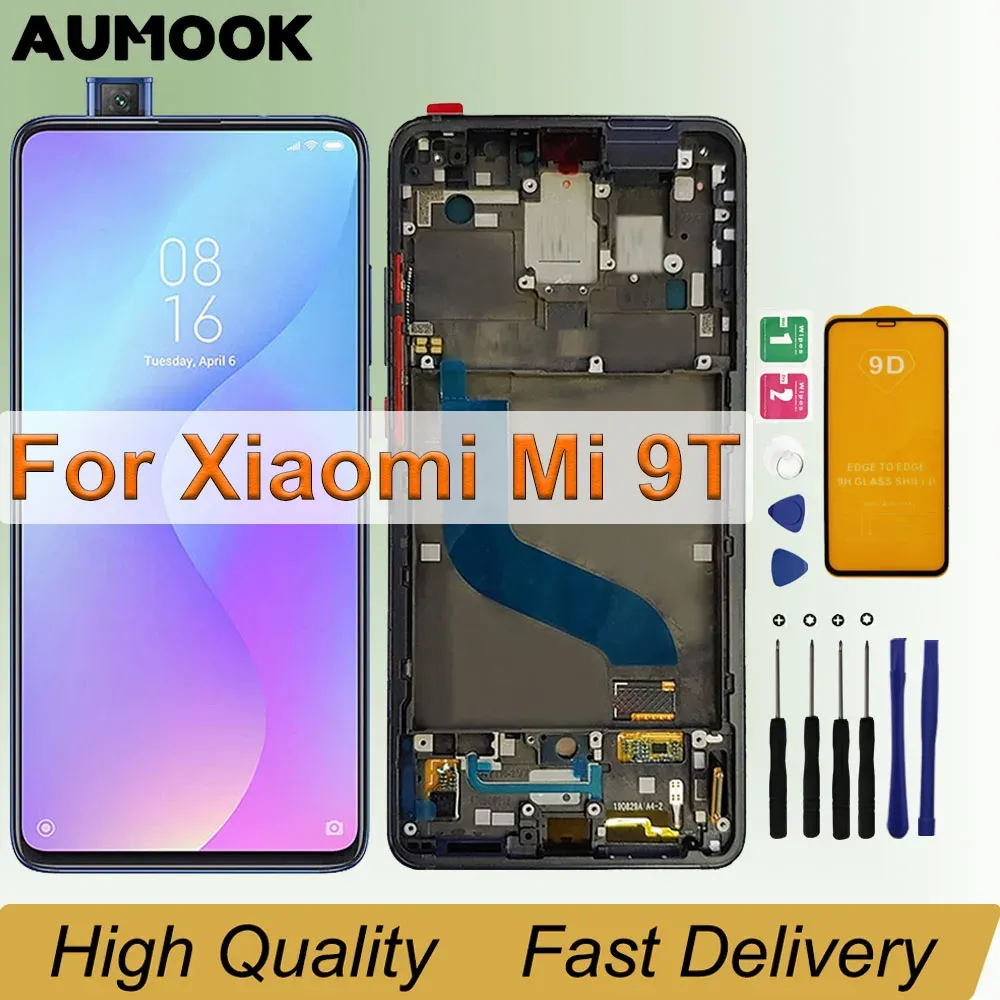 Ekrany 6.53 "Oryginalne dla Xiaomi Mi 9t Pro /Mi 9T LCD Display Screen Digitizer Zespół z ramką dla Xiaomi Redmi K20 Pro /K20