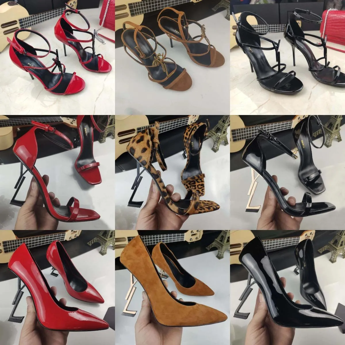 Luxury Women High Heels Dress Shoes stiletto heelsDesigner Heel Sandals Formal events banquet Designer shoes Black Golden Gold Wedding Bottoms with box