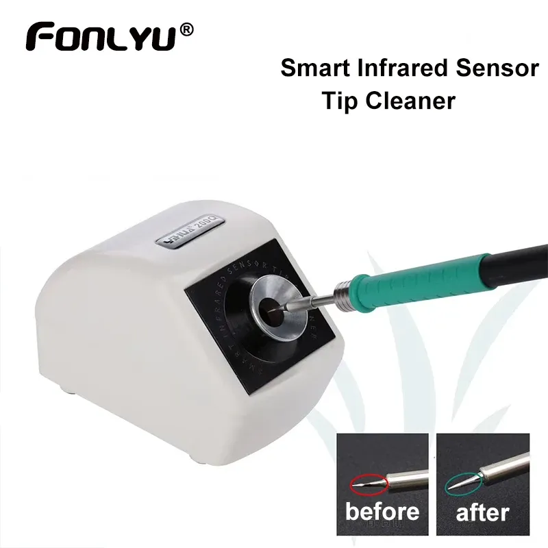 Ferramentas Yihua 200Q Sensor de infravermelho inteligente Indução Indução Soldagem Cleaner Tip com uma ferramenta de limpeza de dicas de ferro leve