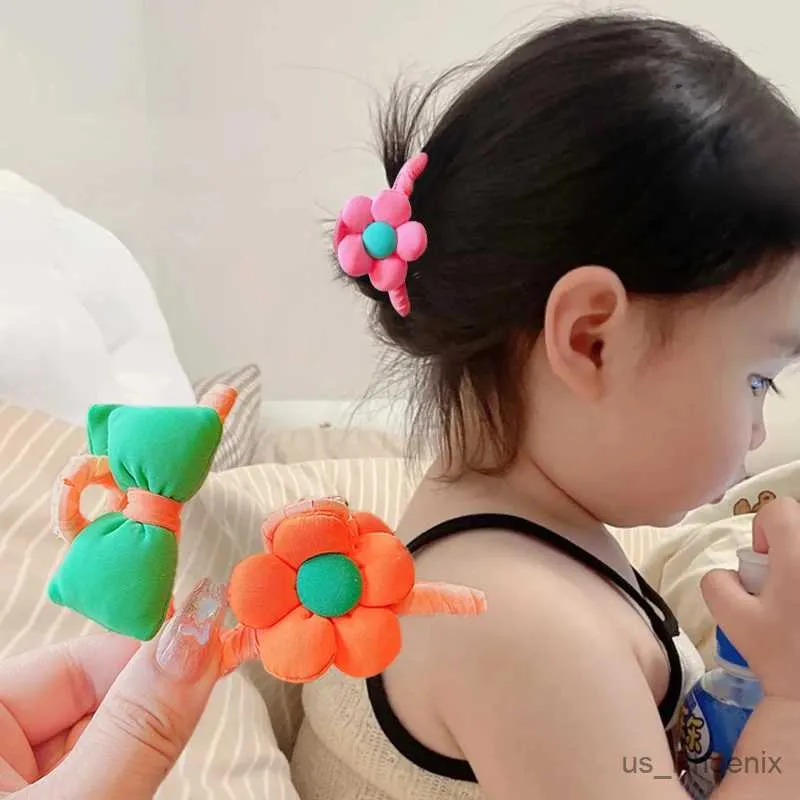 Accessoires de cheveux nouveaux enfants mignons couleurs fleur arc cheveux griffes épingles à cheveux filles belles griffes sucrées clips bandeaux enfants accessoires de cheveux